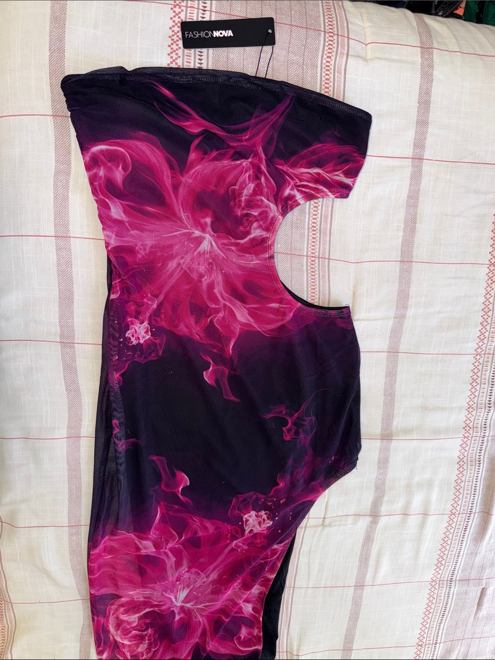 Fashion Nova Blazing Bloom Mesh Midi Dress Large